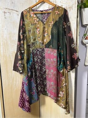 Sacred Threads Patchwork Floral Dress L/XL